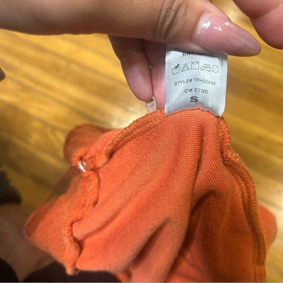 2/$20 TicToc Orange Terry Clothe Thick Soft Shorts with Pockets - Picture 2 of 7